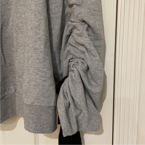 Dries Van Noten Bateau Neckline Sweatshirt with ribbon ties cinched sleeves gray - Picture 11 of 17